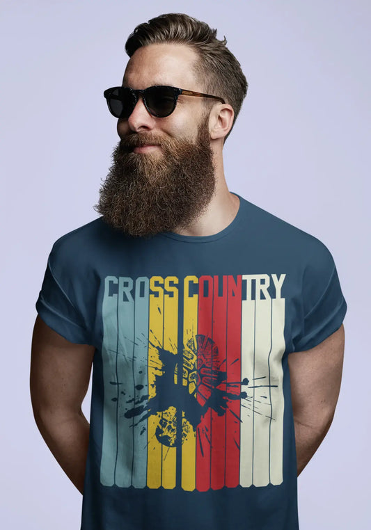 ULTRABASIC Herren-T-Shirt, Retro-Cross-Country-Laufen – lustiges Läufer-T-Shirt