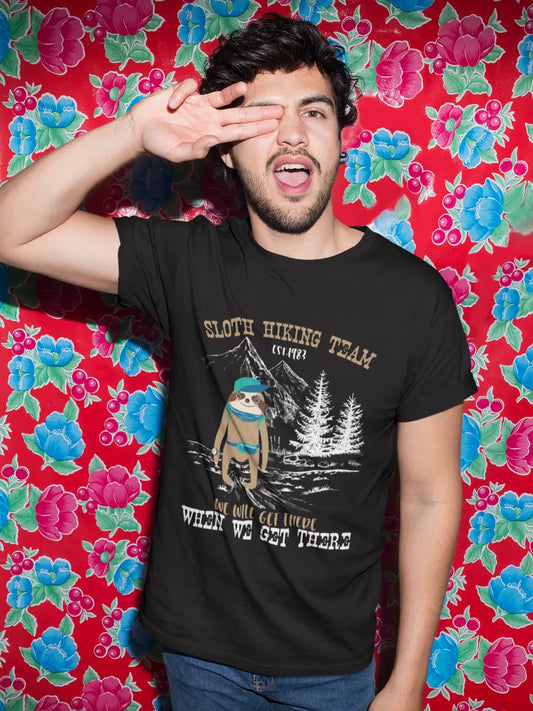 ULTRABASIC Men's Novelty T-Shirt Sloth Hiking Team - Funny Mountain Hiker Tee Shirt