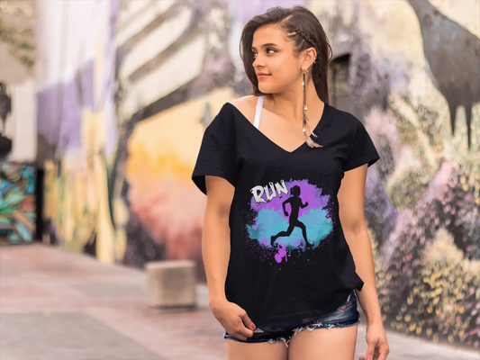 ULTRABASIC Damen T-Shirt Colorful Run – Lauf-T-Shirt-Oberteile