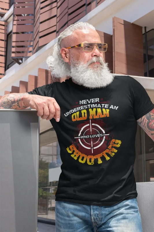 ULTRABASIC Graphic Men's T-Shirt Never Underestimate an Old Man Who Loves Shooting - Vintage Hunter's Tee Shirt