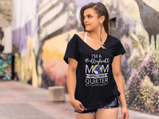 ULTRABASIC Women's T-Shirt I'm Volleyball Mom I Could Be Quieter - Funny Sport Mother Tee Shirt