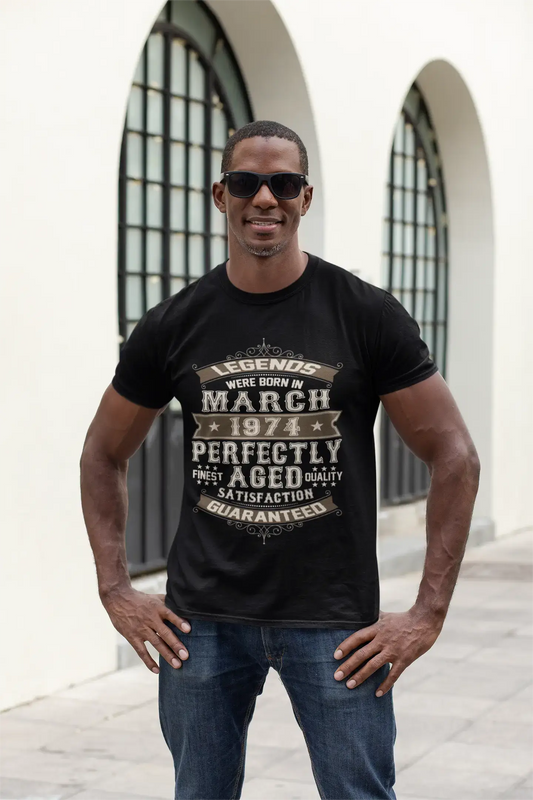 ULTRABASIC Herren-T-Shirt „Legends were Born in March 1974 – Perfectly Aged 47th Birthday Gift“-T-Shirt