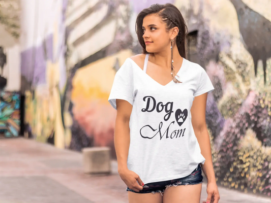 ULTRABASIC Women's T-Shirt Dog Mom - Cute Heart Paw Short Sleeve Tee Shirt Tops