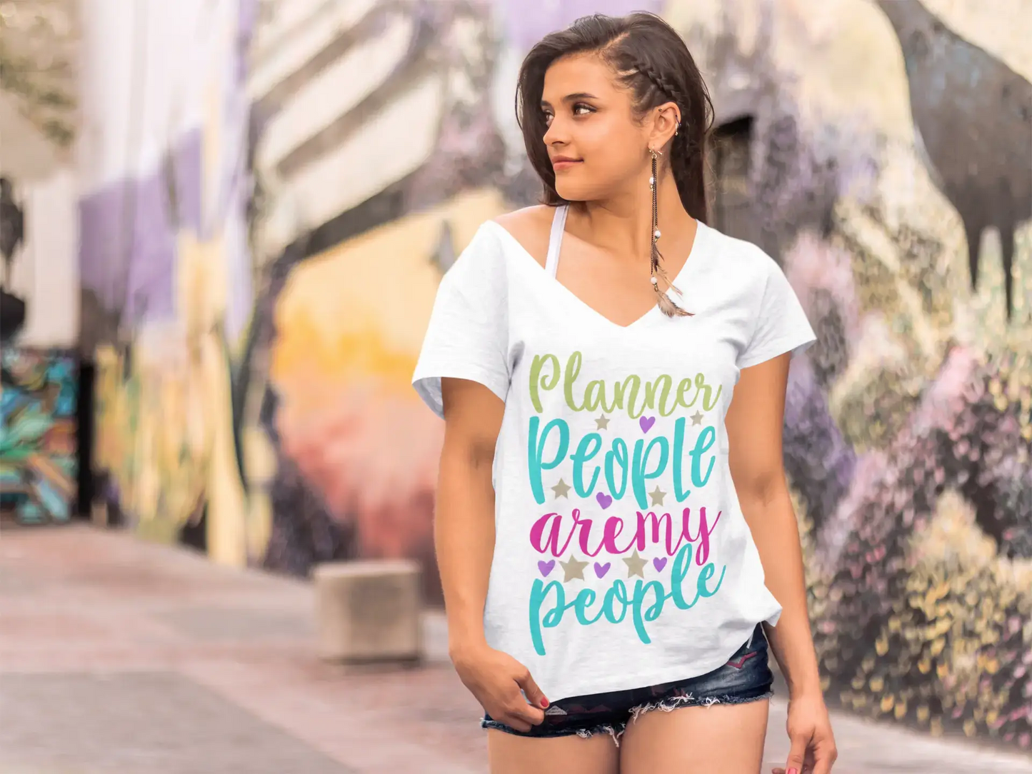 ULTRABASIC Women's T-Shirt Planner People Are My People - Short Sleeve Tee Shirt Tops