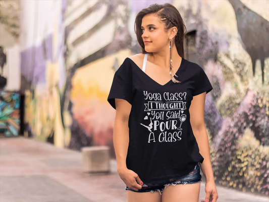 ULTRABASIC Women's T-Shirt Yoga Class - I Thought You Said Pour a Glass