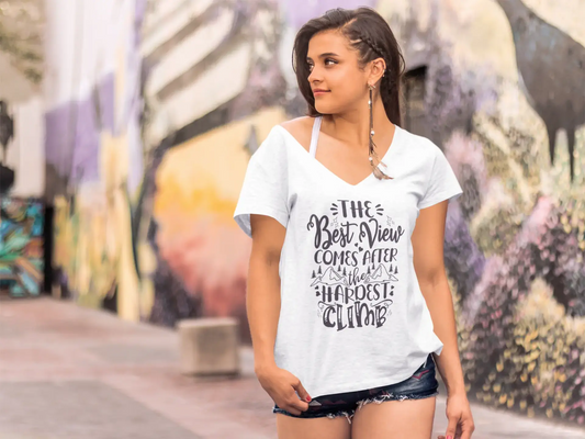 ULTRABASIC Women's T-Shirt The Best View Comes After The Hardest Climb - Motivational Quote