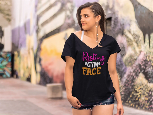 ULTRABASIC Women's Novelty T-Shirt Resting Gym Face - Funny Gym Tee Shirt