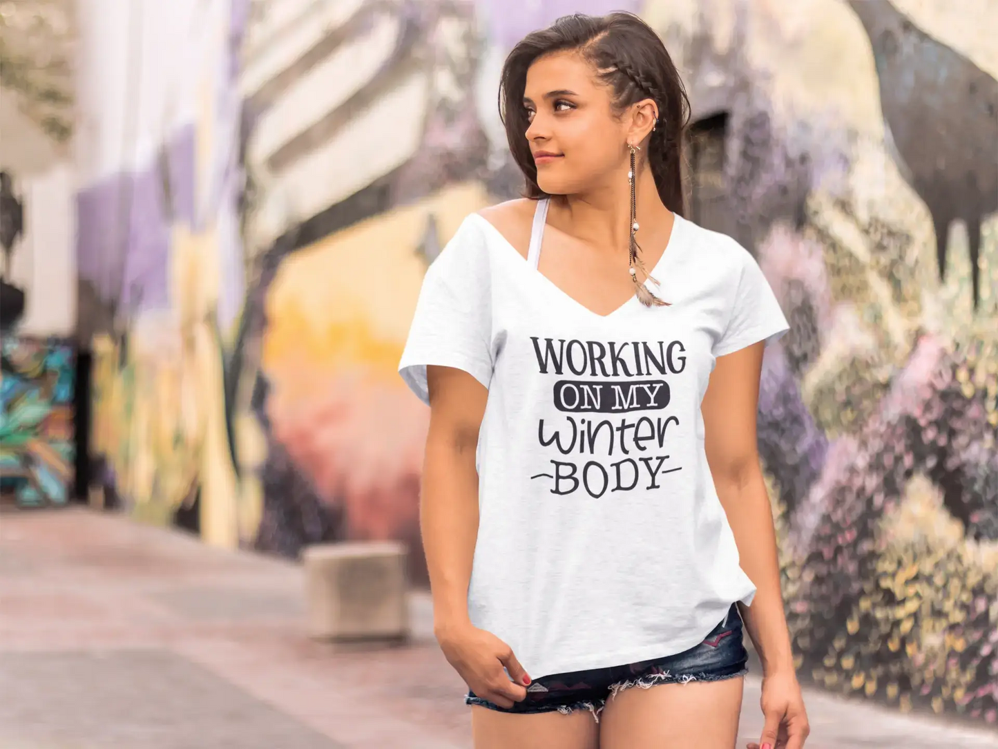 T-shirt de nouveauté ULTRABASIC pour femmes travaillant sur mon corps d'hiver - Citation drôle