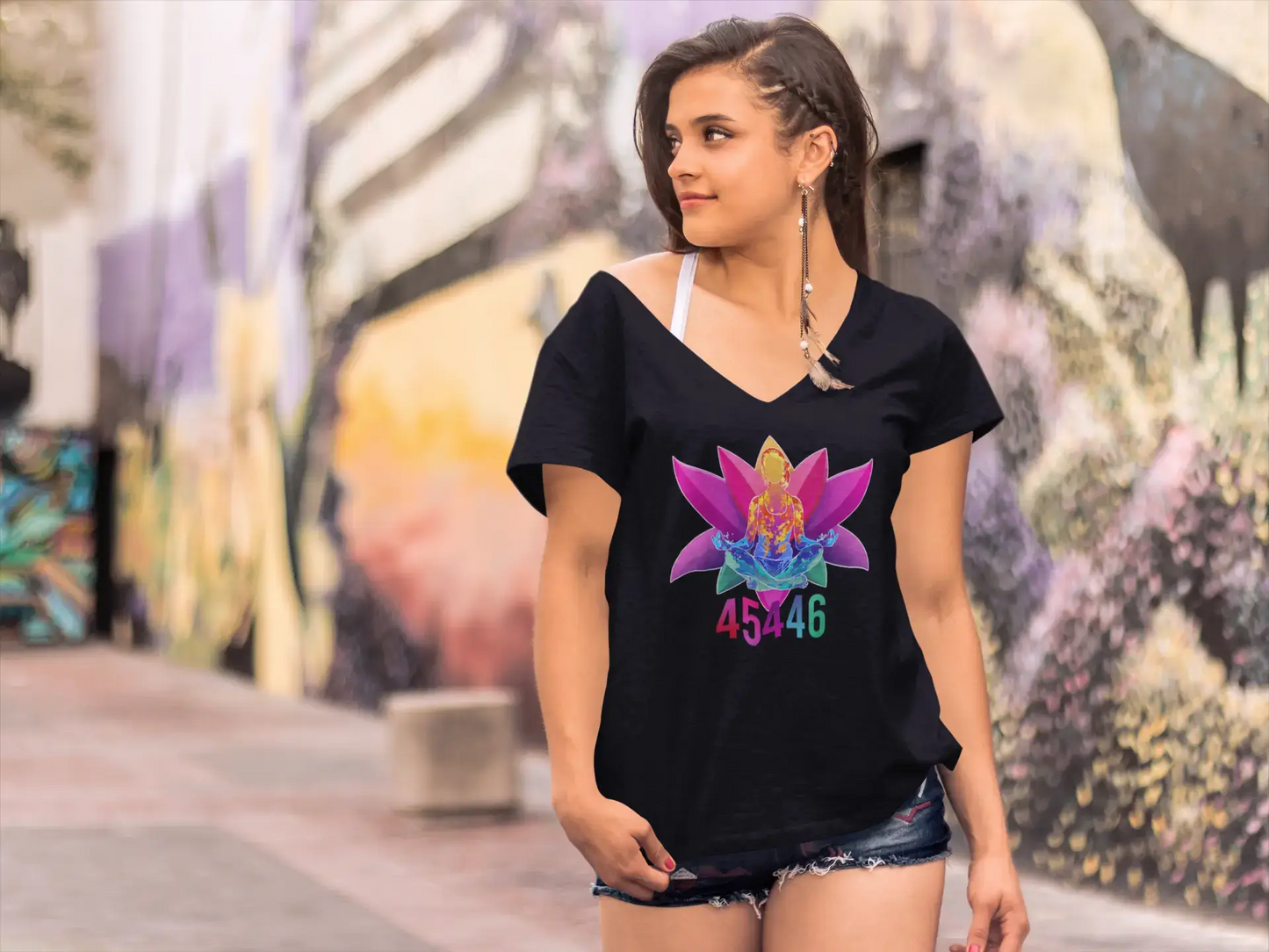T-shirt col en V ULTRABASIC pour femmes Yoga pour les gagnants - T-shirt à manches courtes