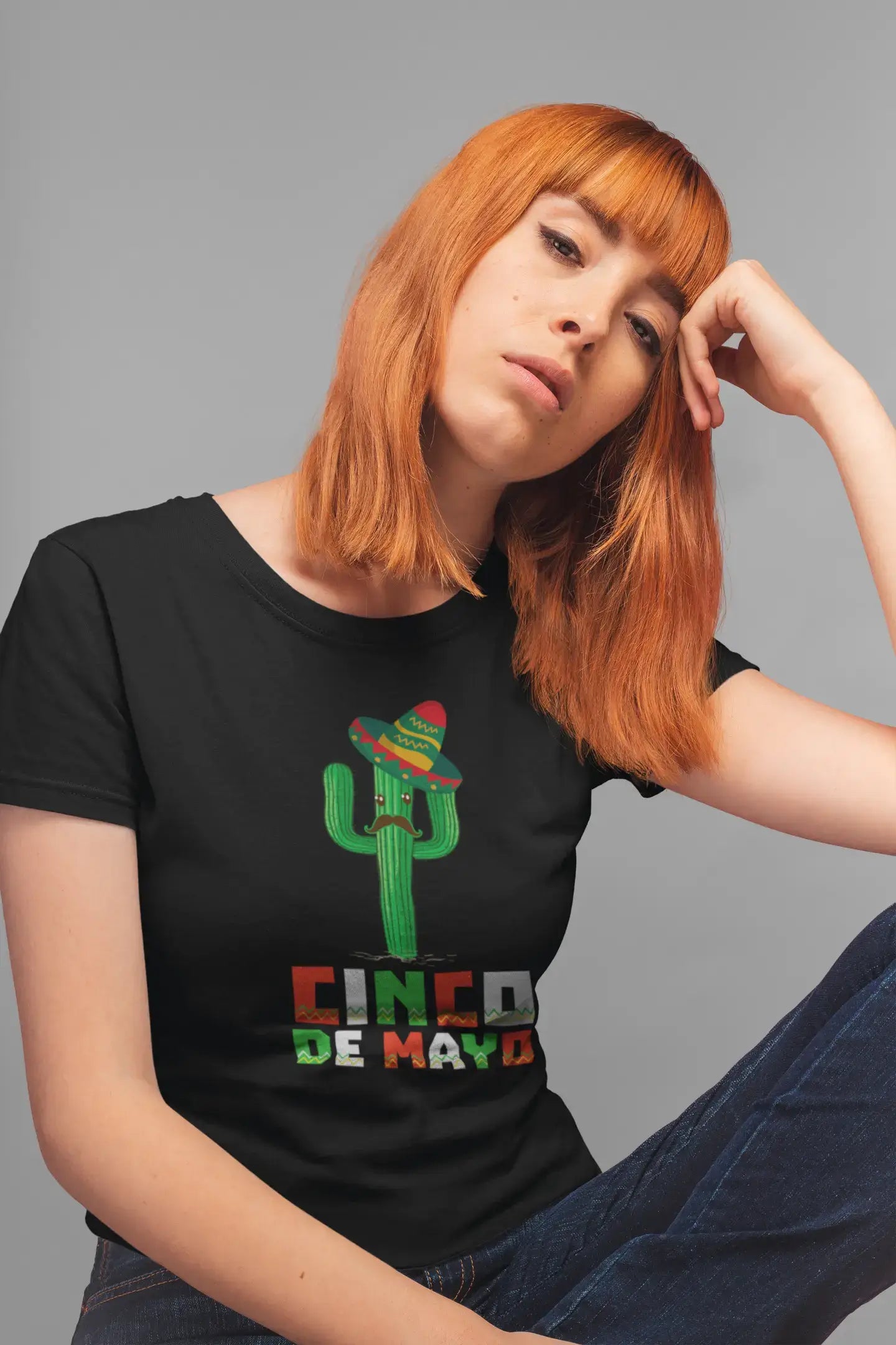 ULTRABASIC Women's Organic T-Shirt Cactus Cinco de Mayo - Funny Mexican Sombrero Tee Shirt