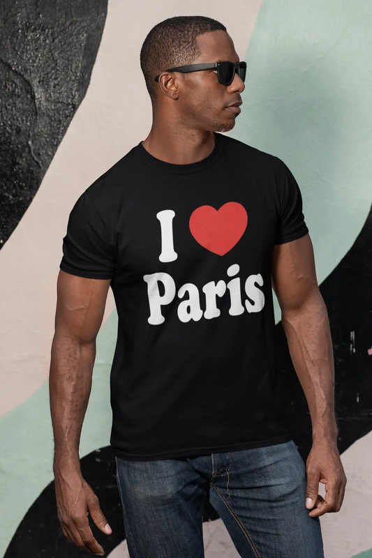 I Love Paris Black Men's T-shirt ONE IN THE CITY 00192