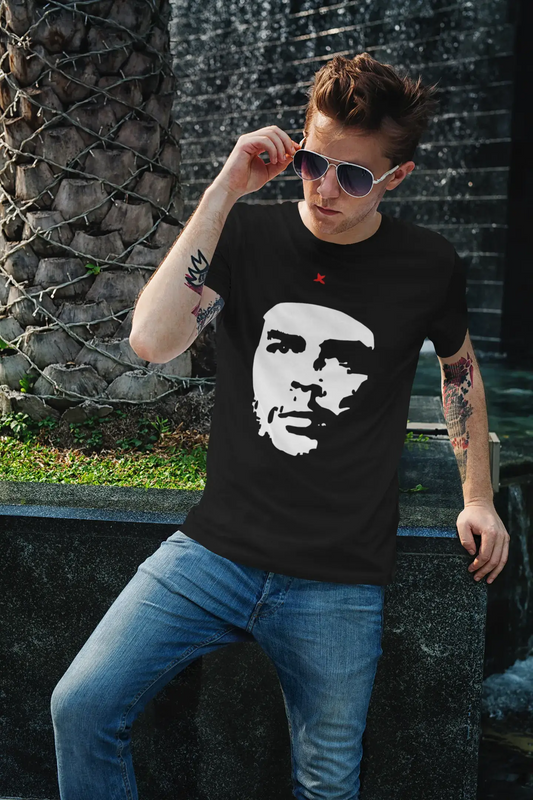 Che Guevara Schwarz, Alte Berühmtheiten, Schwarz, Herren Kurzarm-Rundhals-T-Shirt, Geschenk-T-Shirt 00313