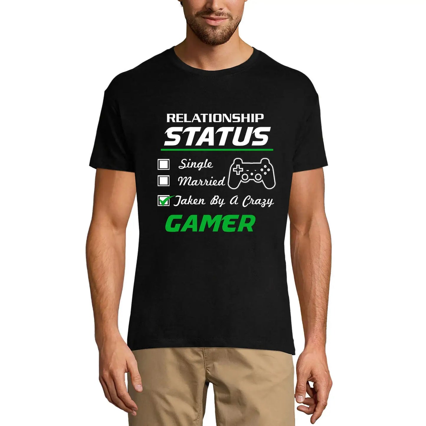Men's Graphic T-Shirt Relationship Status Taken By Crazy Gamer - Humor Limited Edition Short Sleeve Tee-Shirt Vintage Birthday Gift Novelty