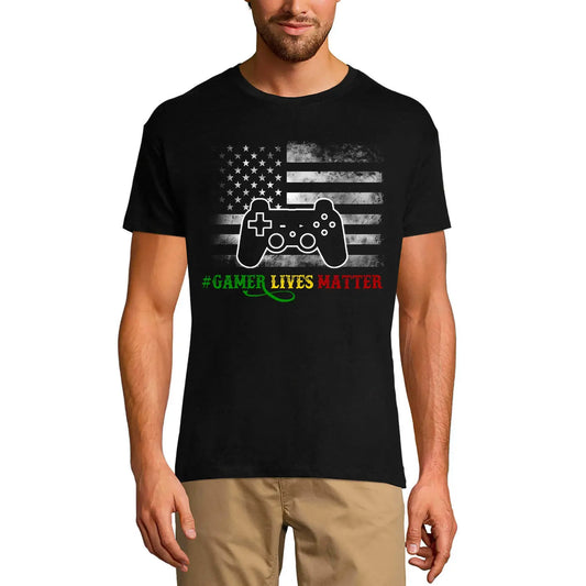 Men's Graphic T-Shirt Gamer Lives Matter - American Flag - Gaming Apparel Limited Edition Short Sleeve Tee-Shirt Vintage Birthday Gift Novelty