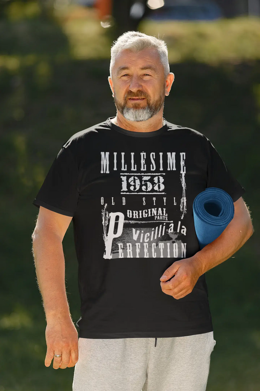 1958, Geburtstagsgeschenke für ihn, Geburtstags-T-Shirts, Herren-Kurzarm-Rundhals-T-Shirt 00136