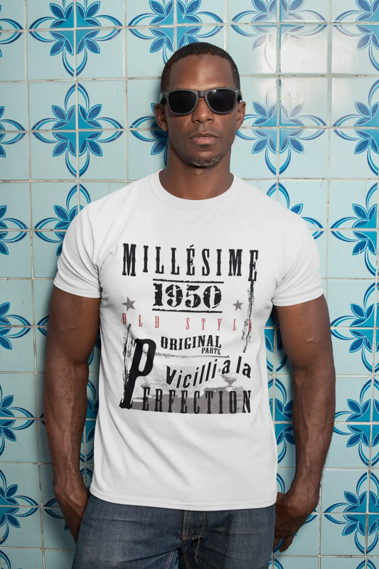 1950,Cadeaux,Anniversaire,Manches Courtes,Blanc,Homme T-Shirt
