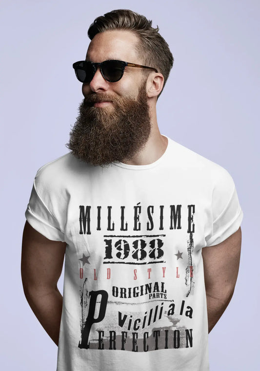 1988,birthday gifts for him,birthday t-shirts,Men's Short Sleeve Round Neck T-shirt , FR Vintage White Men's 00135