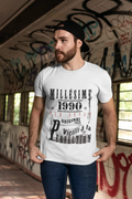 1990,birthday gifts for him,birthday t-shirts,Men's Short Sleeve Round Neck T-shirt , FR Vintage White Men's 00135