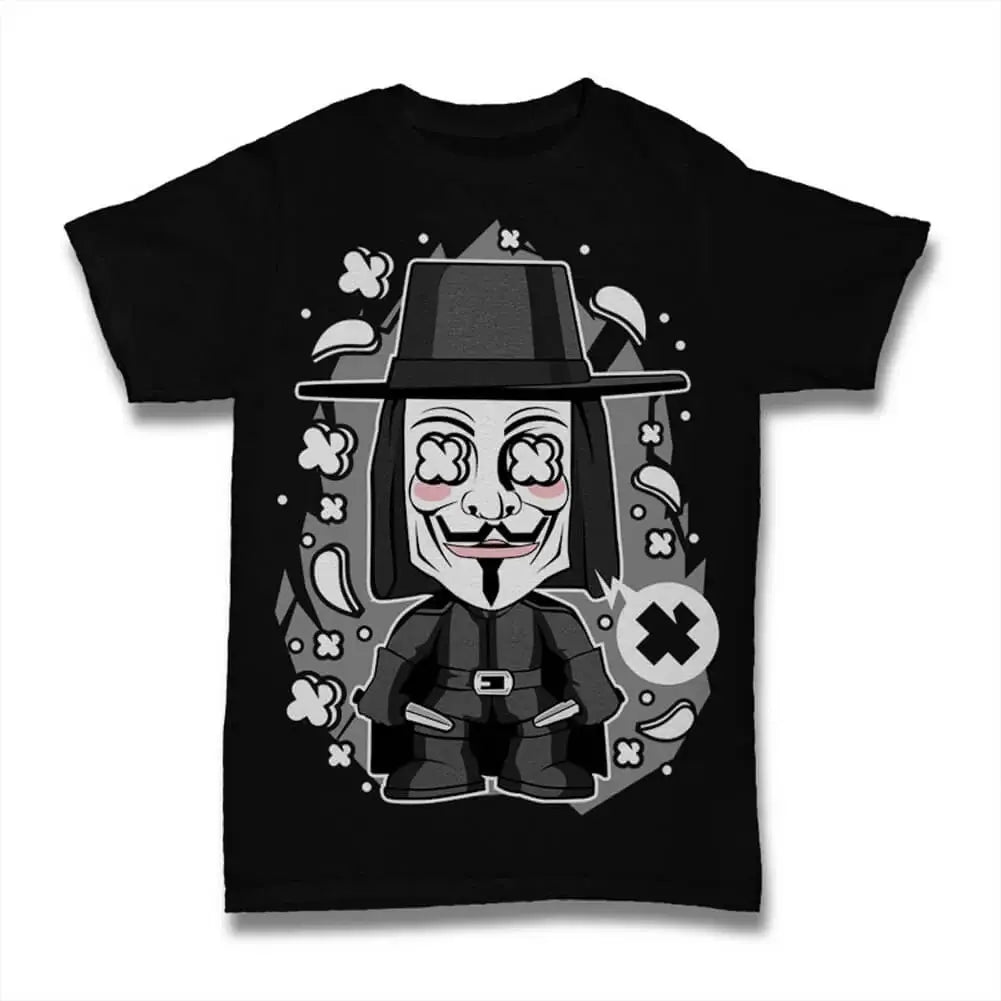 Men's Graphic T-Shirt Anonymous Shirt For Men - Horror Action Movie - Freedom Fighter Limited Edition Short Sleeve Tee-Shirt Vintage Birthday Gift Novelty