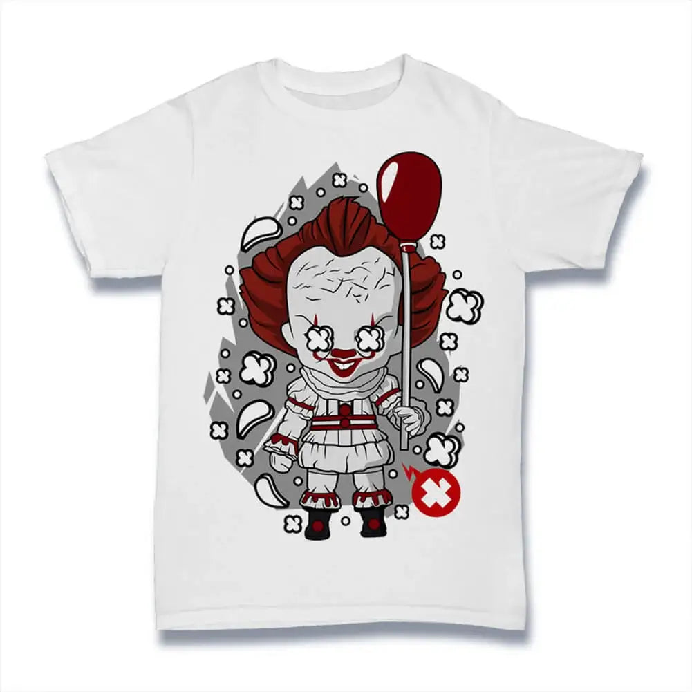 Men's Graphic T-Shirt Scary Clown - American Horror Novel - Movie Shirt - Horror Movie Limited Edition Short Sleeve Tee-Shirt Vintage Birthday Gift Novelty