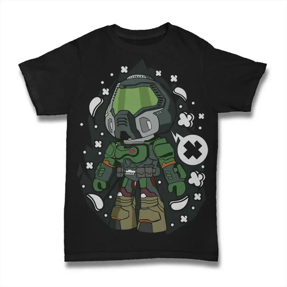 Men's Graphic T-Shirt Space Slayer - Green Fictional Character Shirt - Video Game - First Shooter Limited Edition Short Sleeve Tee-Shirt Vintage Birthday Gift Novelty
