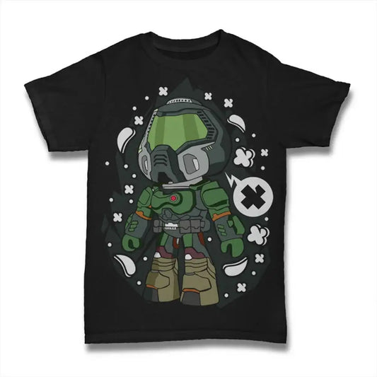 Men's Graphic T-Shirt Space Slayer - Green Fictional Character Shirt - Video Game - First Shooter Limited Edition Short Sleeve Tee-Shirt Vintage Birthday Gift Novelty