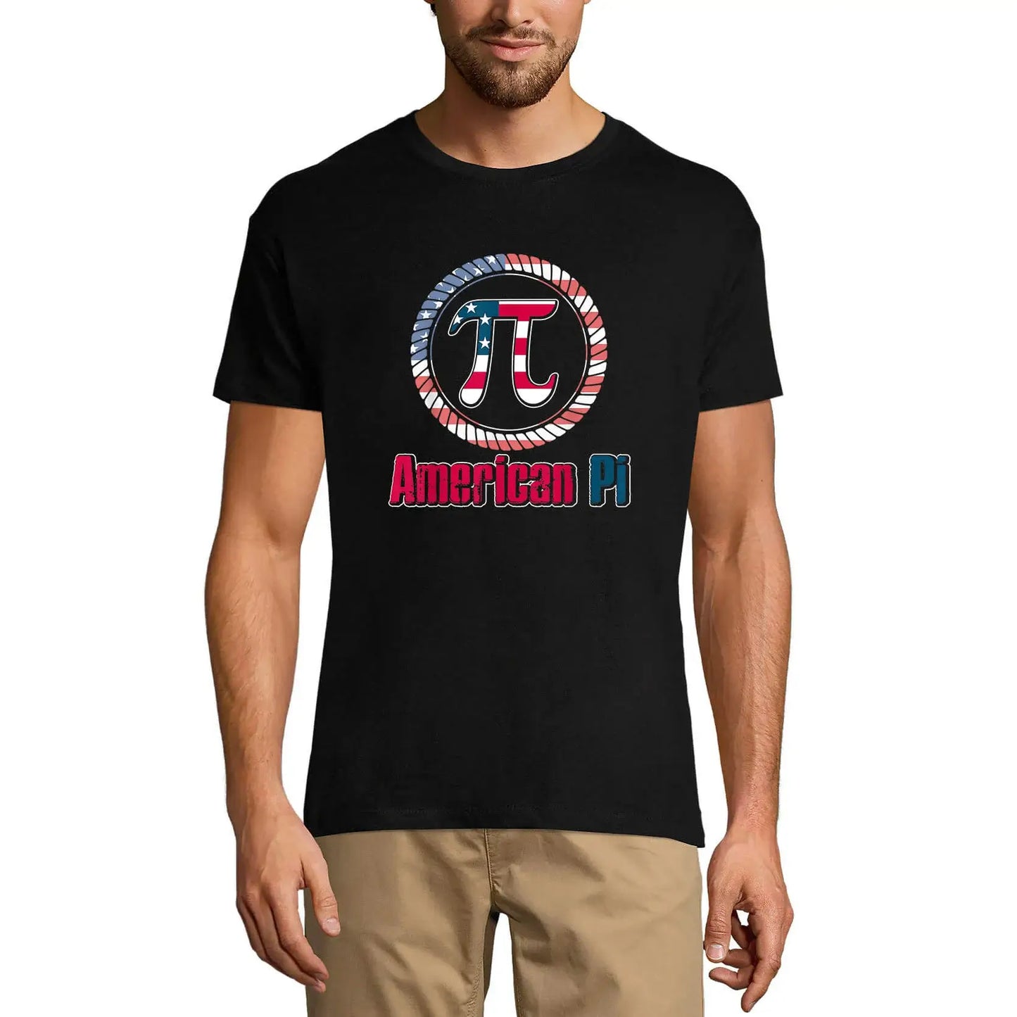 Men's Graphic T-Shirt American Pi Symbol Geek Math - Retro Funny Limited Edition Short Sleeve Tee-Shirt Vintage Birthday Gift Novelty