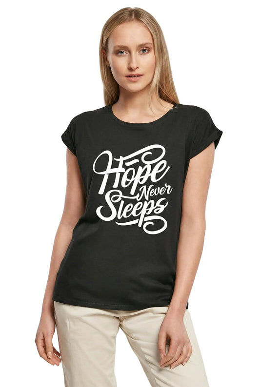 Women's Graphic T-Shirt Hope Never Sleeps Ladies Limited Edition Short Sleeve Tee-Shirt Vintage Birthday Gift Novelty
