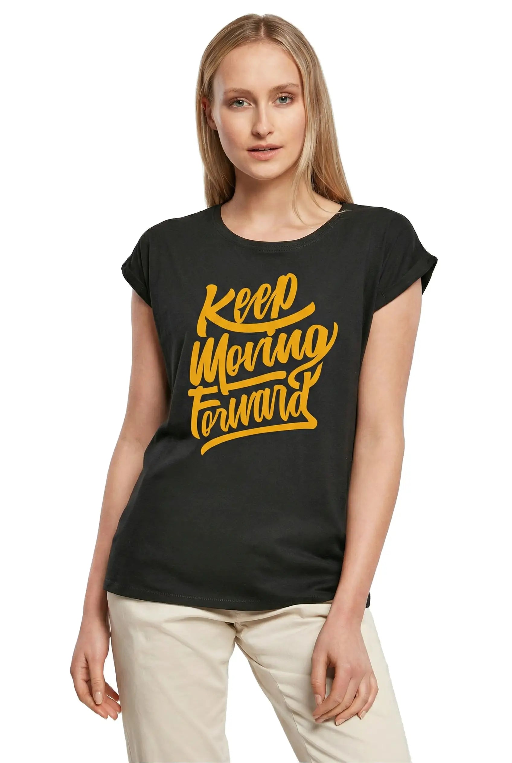 Women's Graphic T-Shirt Keep Moving Forward - Inspiring Motivation Slogan Ladies Limited Edition Short Sleeve Tee-Shirt Vintage Birthday Gift Novelty
