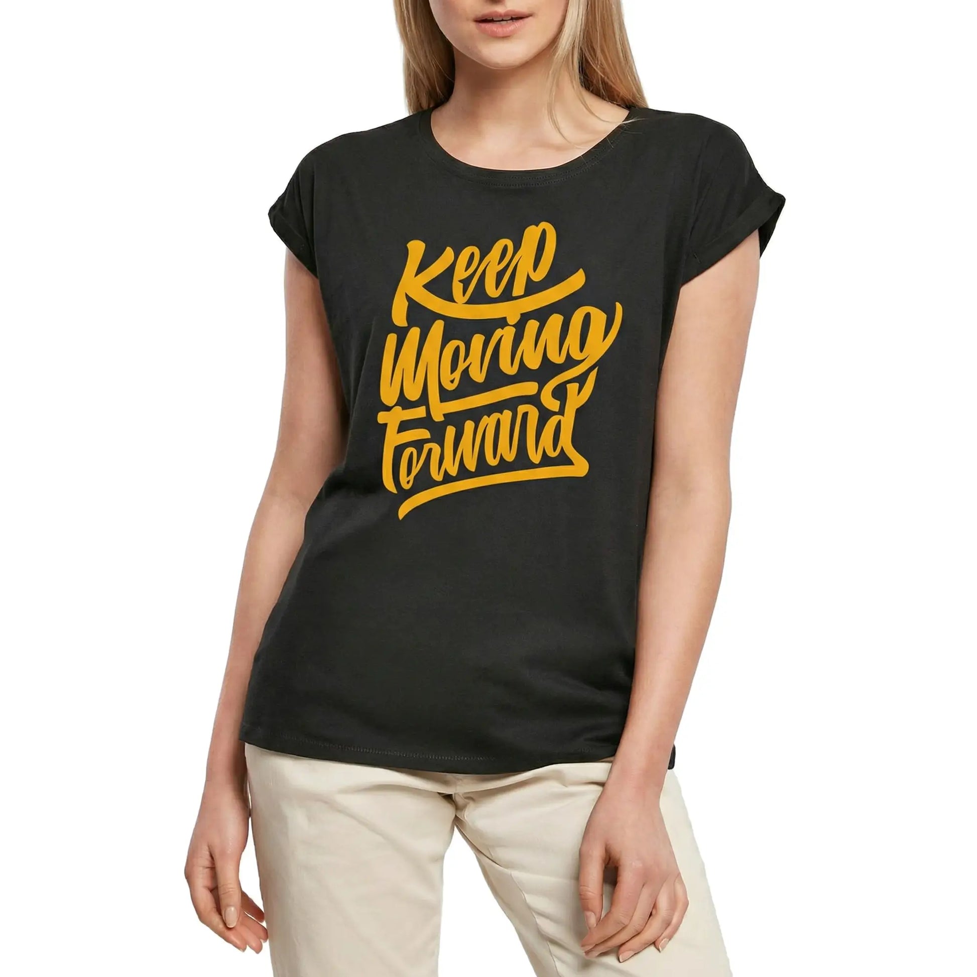 Women's Graphic T-Shirt Keep Moving Forward - Inspiring Motivation Slogan Ladies Limited Edition Short Sleeve Tee-Shirt Vintage Birthday Gift Novelty