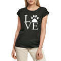 Women's Graphic T-Shirt Love Dog Paws Ladies Limited Edition Short Sleeve Tee-Shirt Vintage Birthday Gift Novelty