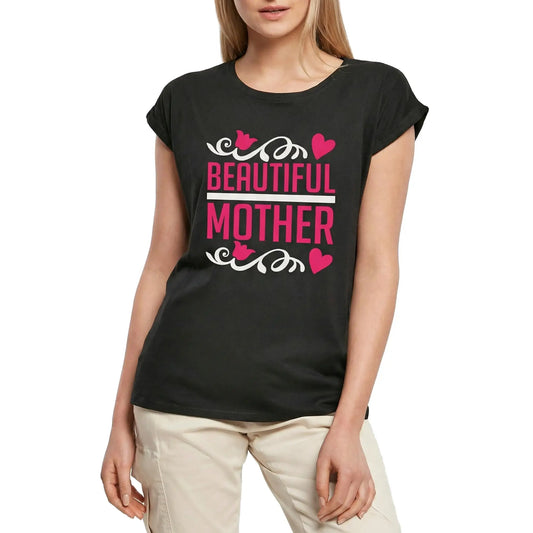 Women's Graphic T-Shirt Beautiful Mother - Heart Ladies Limited Edition Short Sleeve Tee-Shirt Vintage Birthday Gift Novelty