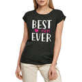 Women's Graphic T-Shirt Best Mom Ever - Heart Ladies Limited Edition Short Sleeve Tee-Shirt Vintage Birthday Gift Novelty