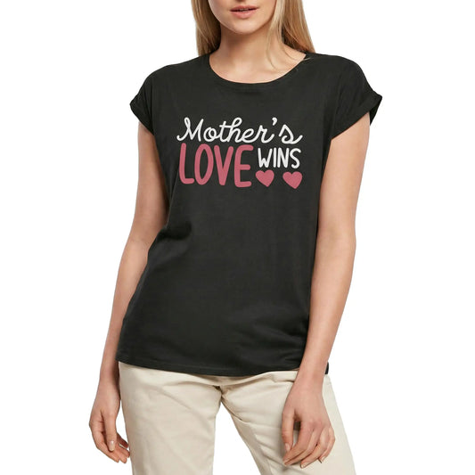 Women's Graphic T-Shirt Mother's Love Wins Ladies Limited Edition Short Sleeve Tee-Shirt Vintage Birthday Gift Novelty
