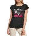 Women's Graphic T-Shirt World's Best Mom - Heart Ladies Limited Edition Short Sleeve Tee-Shirt Vintage Birthday Gift Novelty