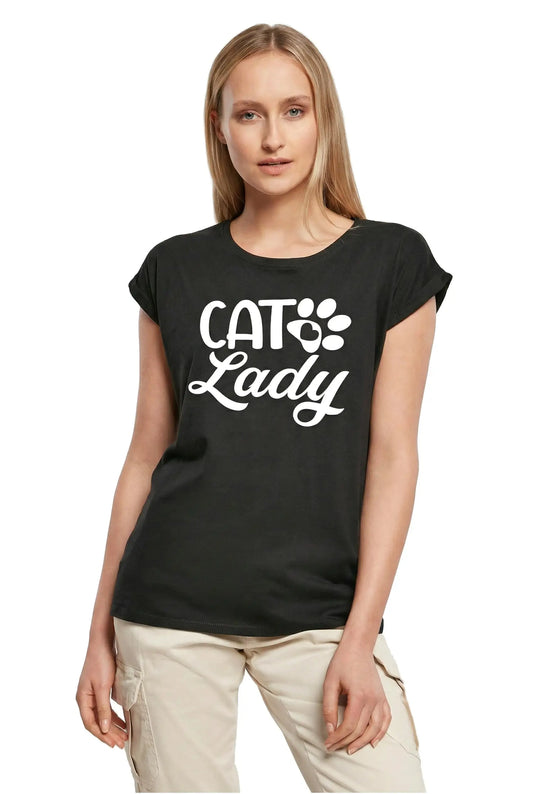 Women's Graphic T-Shirt Love Cat Paws - Cat Moms Ladies Limited Edition Short Sleeve Tee-Shirt Vintage Birthday Gift Novelty