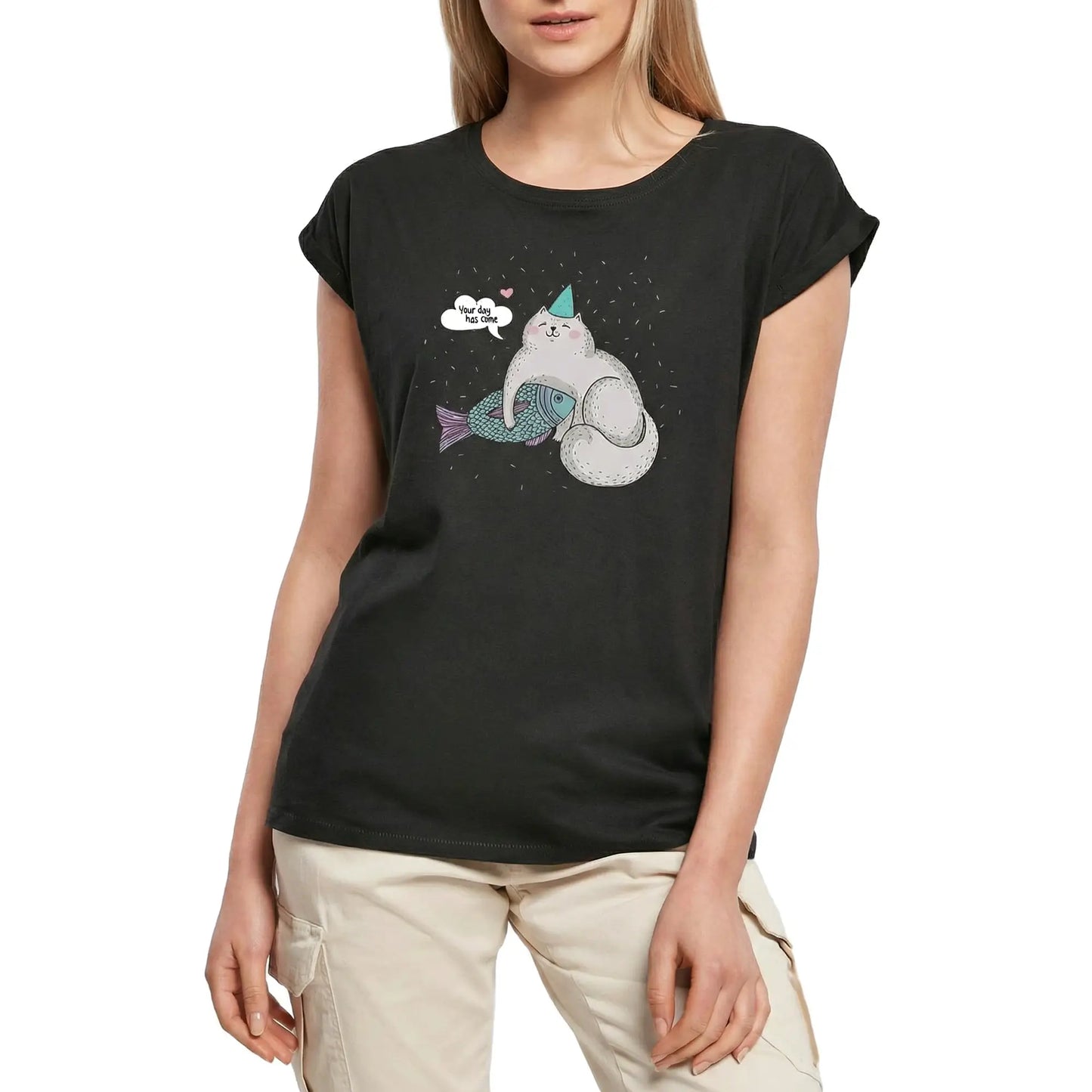 Women's Graphic T-Shirt Your Dog Has Fleas Ladies Limited Edition Short Sleeve Tee-Shirt Vintage Birthday Gift Novelty