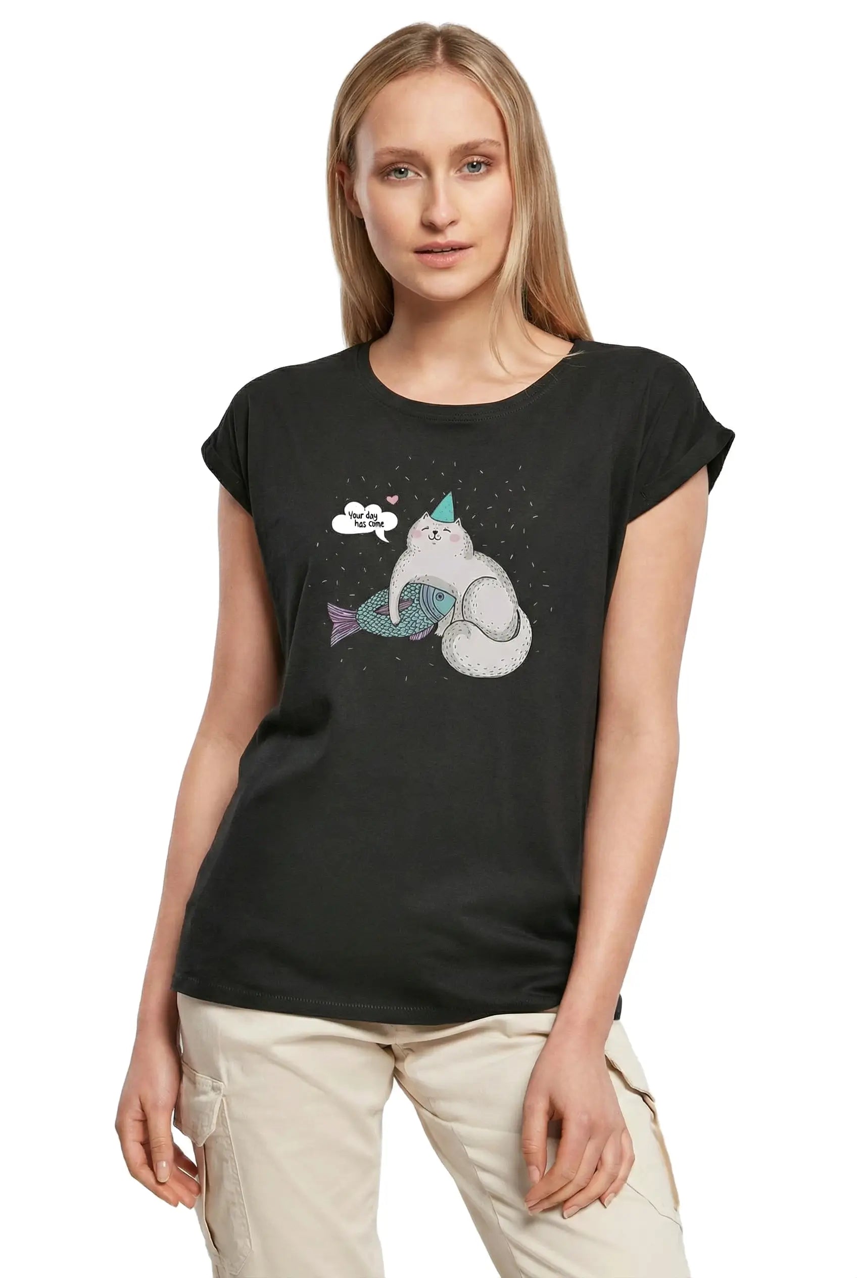 Women's Graphic T-Shirt Your Dog Has Fleas Ladies Limited Edition Short Sleeve Tee-Shirt Vintage Birthday Gift Novelty