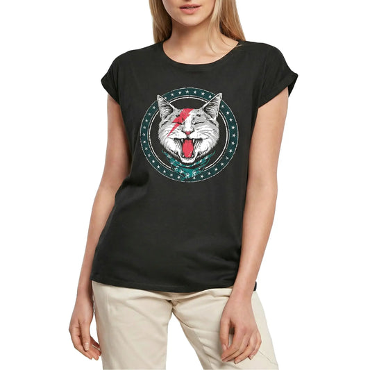 Women's Graphic T-Shirt Super Cat Cat Ladies Limited Edition Short Sleeve Tee-Shirt Vintage Birthday Gift Novelty