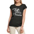 Women's Graphic T-Shirt Turn The Pain Into Power Ladies Limited Edition Short Sleeve Tee-Shirt Vintage Birthday Gift Novelty