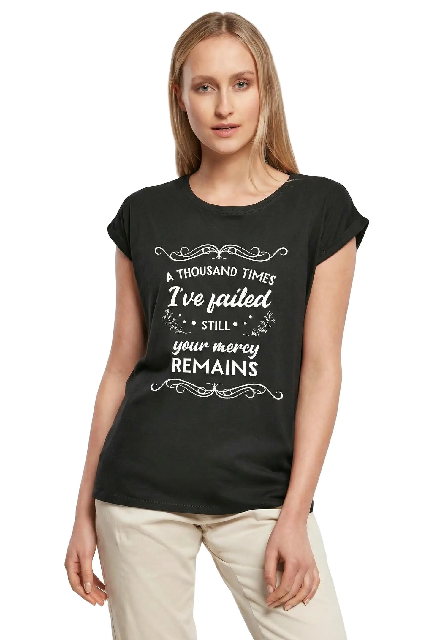 Women's Graphic T-Shirt A Thousand Times I've Failed Still Your Mercy Remains Ladies Limited Edition Short Sleeve Tee-Shirt Vintage Birthday Gift Novelty