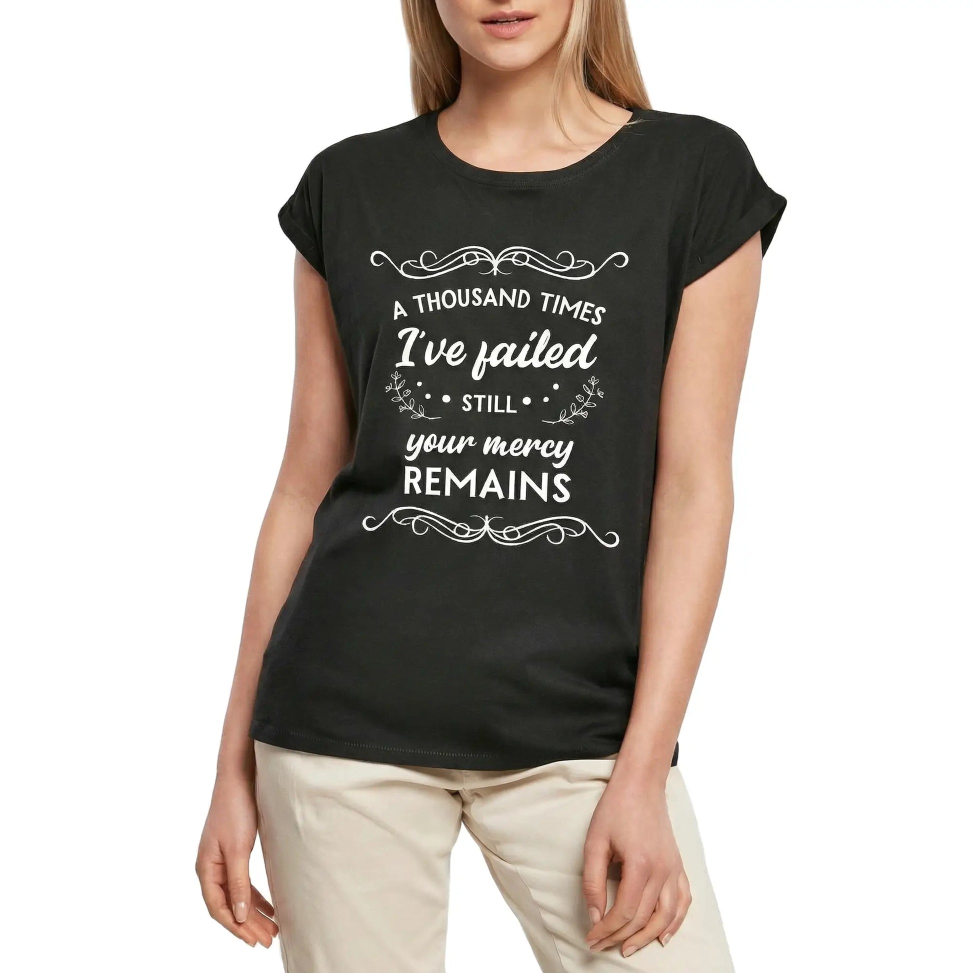 Women's Graphic T-Shirt A Thousand Times I've Failed Still Your Mercy Remains Ladies Limited Edition Short Sleeve Tee-Shirt Vintage Birthday Gift Novelty