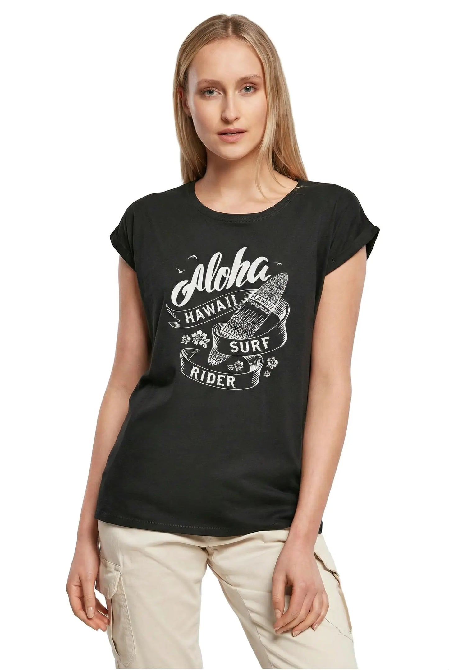 Women's Graphic T-Shirt Aloha Hawaii Surf Rider Ladies Limited Edition Short Sleeve Tee-Shirt Vintage Birthday Gift Novelty