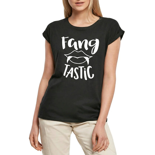 Women's Graphic T-Shirt Fang Tastic - Fantastic Ladies Limited Edition Short Sleeve Tee-Shirt Vintage Birthday Gift Novelty