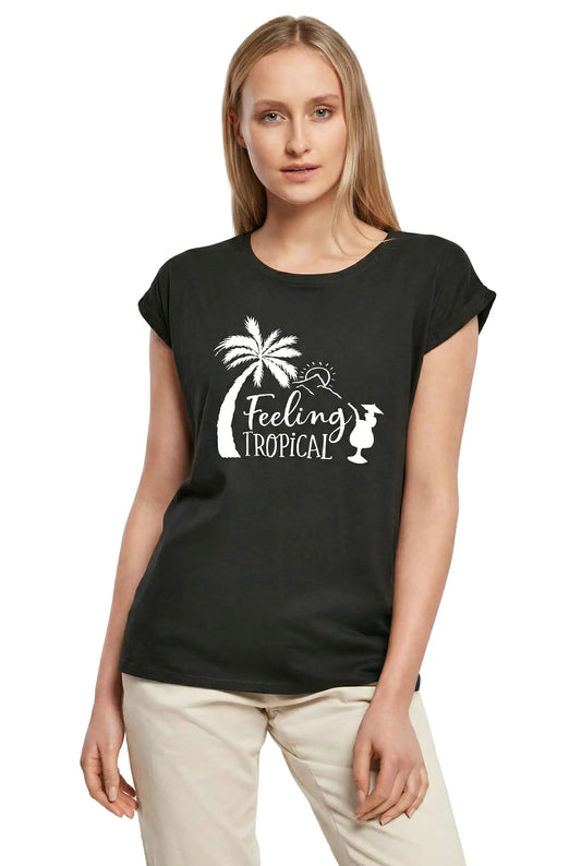 Women's Graphic T-Shirt Feeling Tropical Ladies Limited Edition Short Sleeve Tee-Shirt Vintage Birthday Gift Novelty