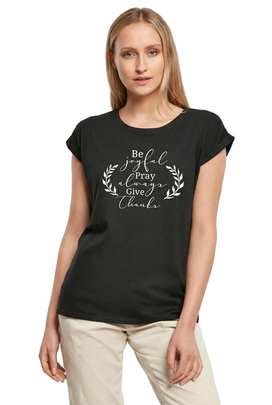 Women's Graphic T-Shirt Give Thanks - Religious Ladies Limited Edition Short Sleeve Tee-Shirt Vintage Birthday Gift Novelty