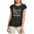 Women's Graphic T-Shirt Love Is All You Need - Valentine's Day Ladies Limited Edition Short Sleeve Tee-Shirt Vintage Birthday Gift Novelty