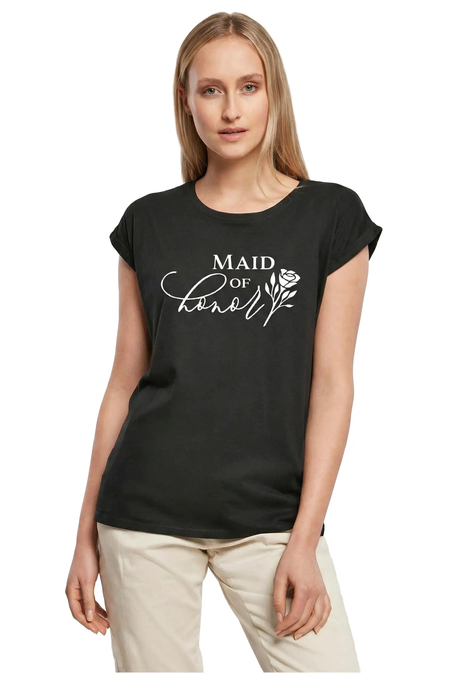 Women's Graphic T-Shirt Maid Of Honor Ladies Limited Edition Short Sleeve Tee-Shirt Vintage Birthday Gift Novelty