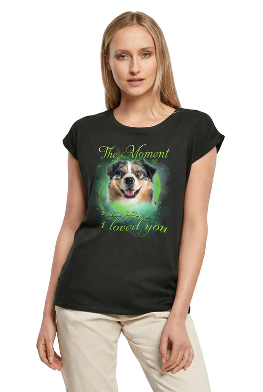 Women's Graphic T-Shirt Australian Shepherd The Moment I Saw You I Loved You Ladies Limited Edition Short Sleeve Tee-Shirt Vintage Birthday Gift Novelty