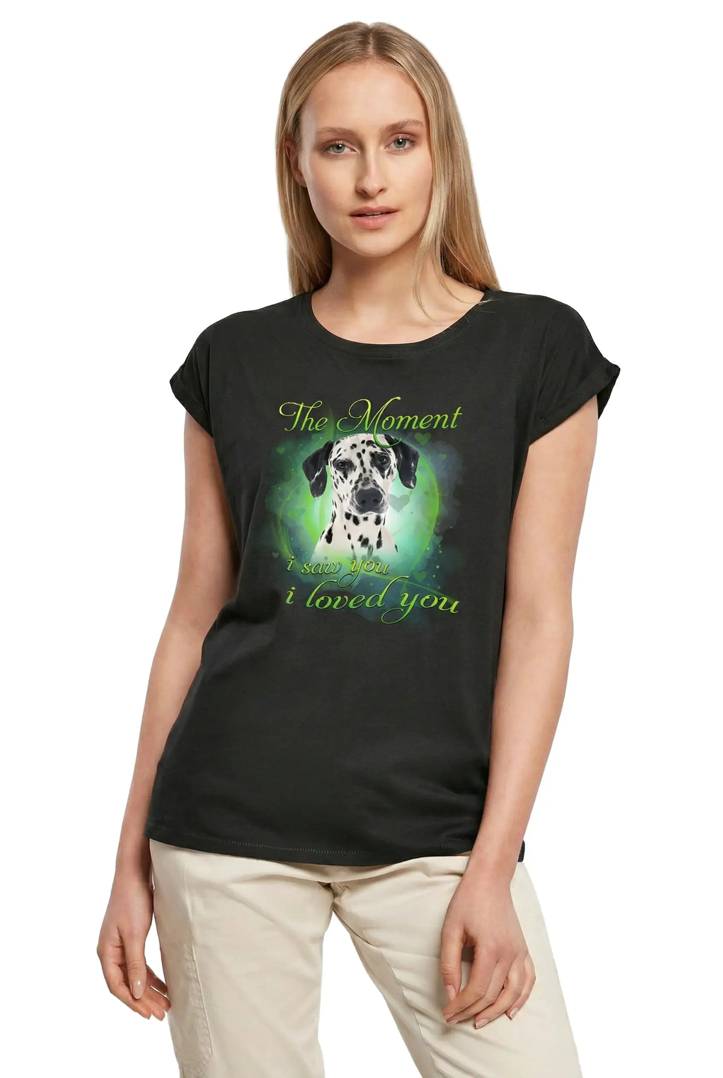 Women's Graphic T-Shirt Dalmatian The Moment I Saw You I Loved You Ladies Limited Edition Short Sleeve Tee-Shirt Vintage Birthday Gift Novelty